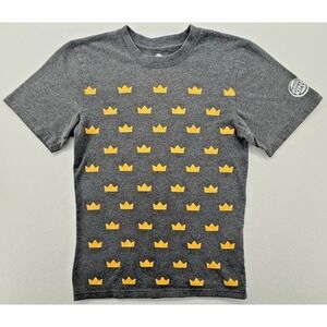Burger King Crown Graphic T Shirt Mens Small Gray All Over Print Tee